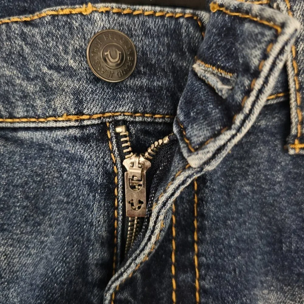 True Religion World Tour Denim Geno Relaxed Slim Blue Jeans
